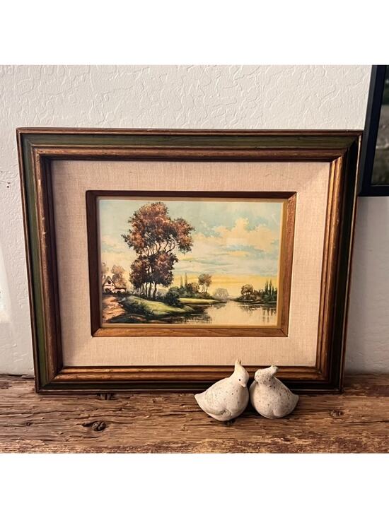 L Benard Other - Vintage Collectable Landscape Lithograph Print Framed 19x17" By L Benard